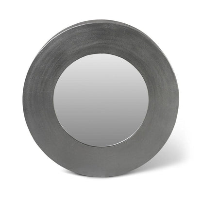 Rahi Reclaimed Cast Aluminum Round Wall Mirror - LOOMLAN - Urbia - Wall Mirrors
