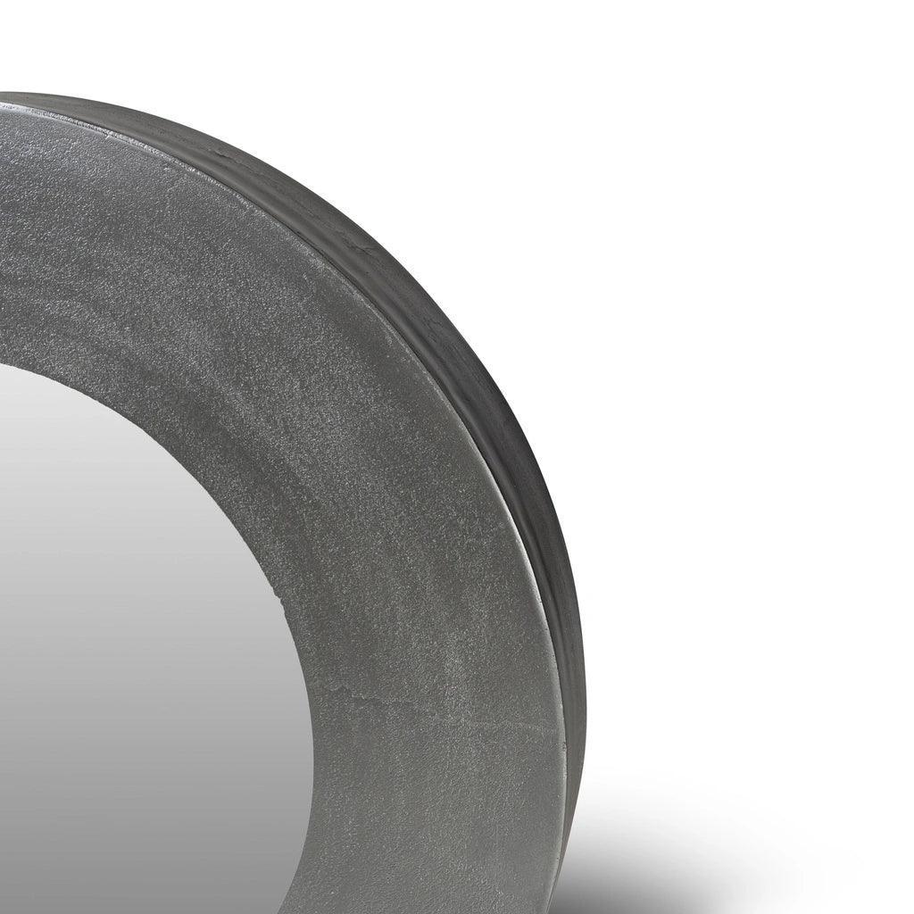 Rahi Reclaimed Cast Aluminum Round Wall Mirror - LOOMLAN - Urbia - Wall Mirrors
