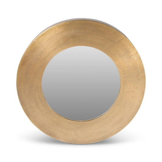 Rahi Reclaimed Cast Aluminum Round Wall Mirror - LOOMLAN - Urbia - Wall Mirrors
