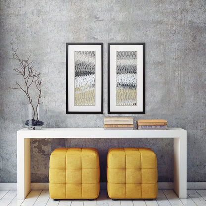 Raindrops Neutral Framed Wall Art 2PC