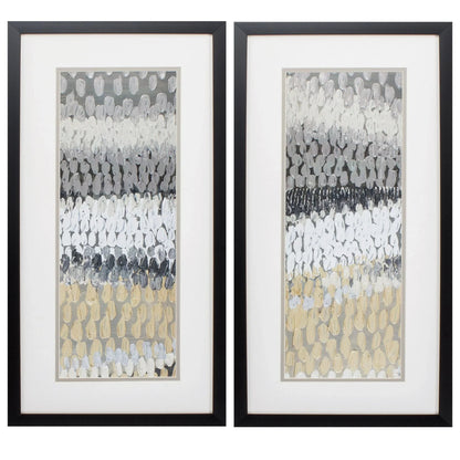 Raindrops Neutral Framed Wall Art 2PC