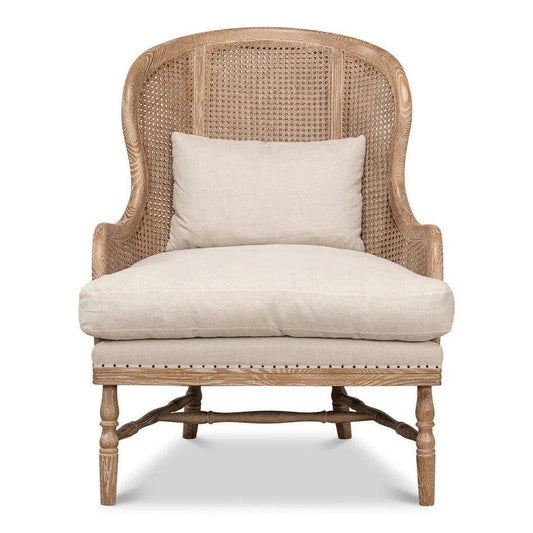 Randolph Wing Accent Chair Cane & Wood Frame - LOOMLAN - Sarreid - Accent Chairs