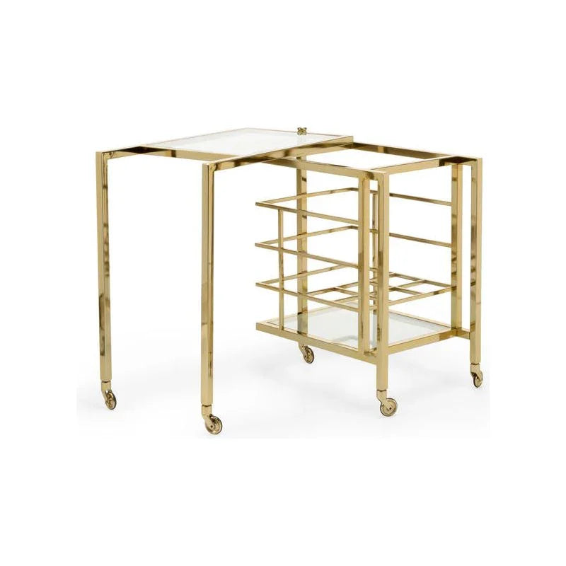 Rankin Brass Finish Bar Cart-Home Bar Carts-Chelsea House-LOOMLAN