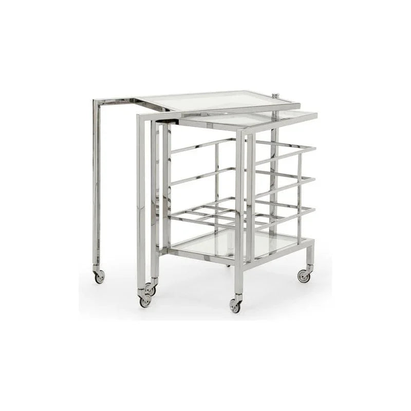 Rankin Nickel Fame Bar Cart-Home Bar Carts-Chelsea House-LOOMLAN