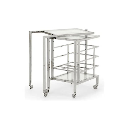 Rankin Nickel Fame Bar Cart-Home Bar Carts-Chelsea House-LOOMLAN