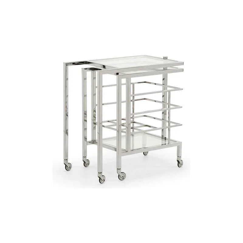 Rankin Nickel Fame Bar Cart-Home Bar Carts-Chelsea House-LOOMLAN