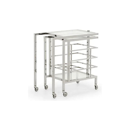 Rankin Nickel Fame Bar Cart-Home Bar Carts-Chelsea House-LOOMLAN