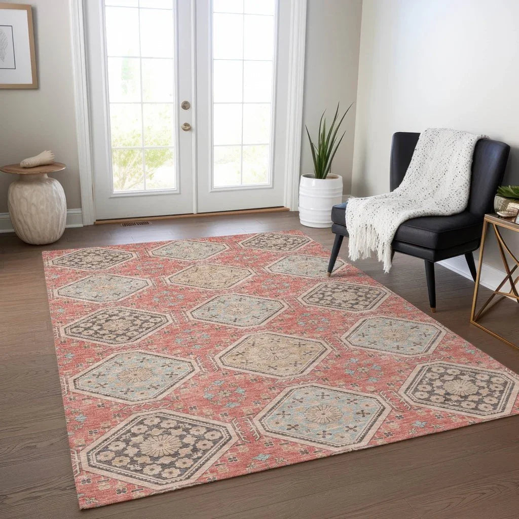 Rapsodea Orange Washable Indoor - Outdoor Rug - LOOMLAN - LOOMLAN Rugs - Outdoor Rugs