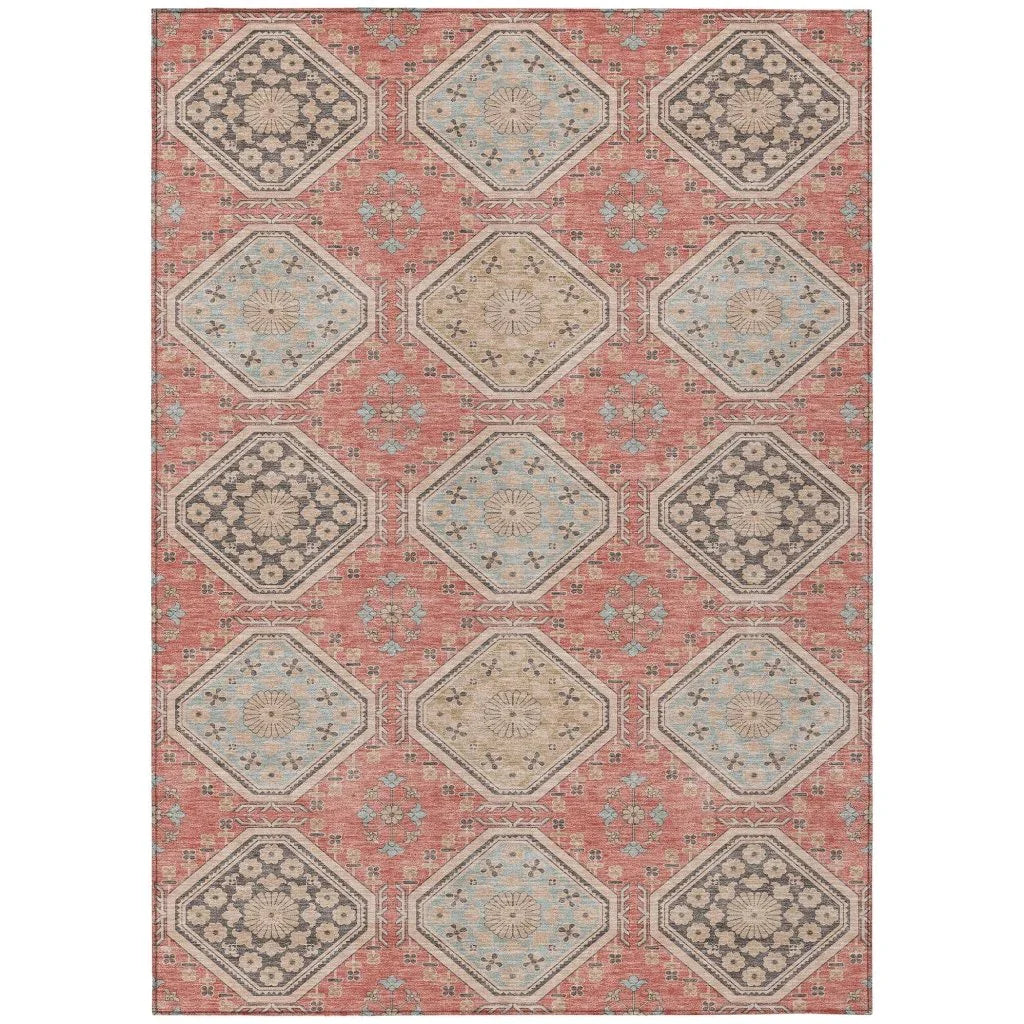 Rapsodea Orange Washable Indoor - Outdoor Rug - LOOMLAN - LOOMLAN Rugs - Outdoor Rugs