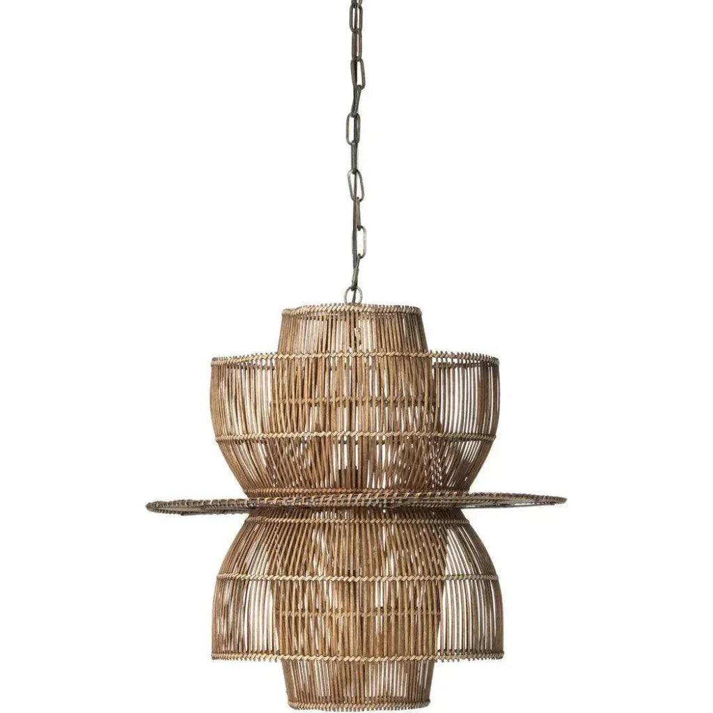 Rattan Bamboo & Iron Over Island Beach House Pendant - LOOMLAN - Jamie Young - Pendants