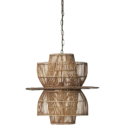 Rattan Bamboo & Iron Over Island Beach House Pendant - LOOMLAN - Jamie Young - Pendants