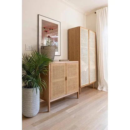 Rattan Small Sideboard - Natural Wood Tone - LOOMLAN - LH Imports - Sideboards