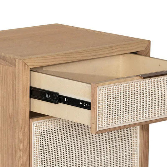 Rattan Two Drawer Accent Cabinet - Natural Tone Wood - LOOMLAN - LH Imports - Nightstands
