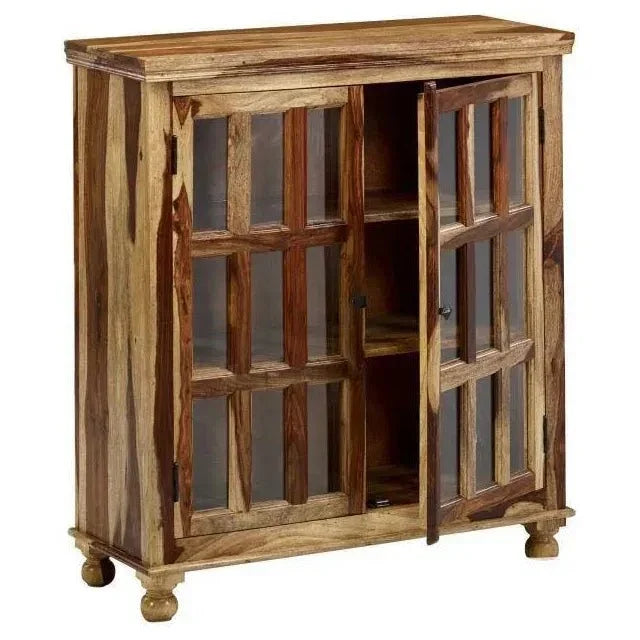 Tahoe 18 Glass and Wood Cabinet - LOOMLAN - LOOMLAN - Accent Cabinets