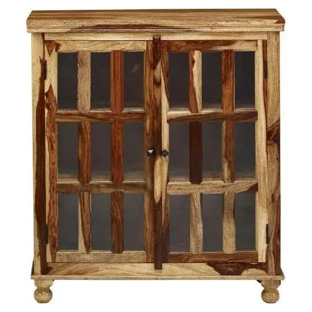 Tahoe 18 Glass and Wood Cabinet - LOOMLAN - LOOMLAN - Accent Cabinets