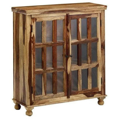 Tahoe 18 Glass and Wood Cabinet - LOOMLAN - LOOMLAN - Accent Cabinets