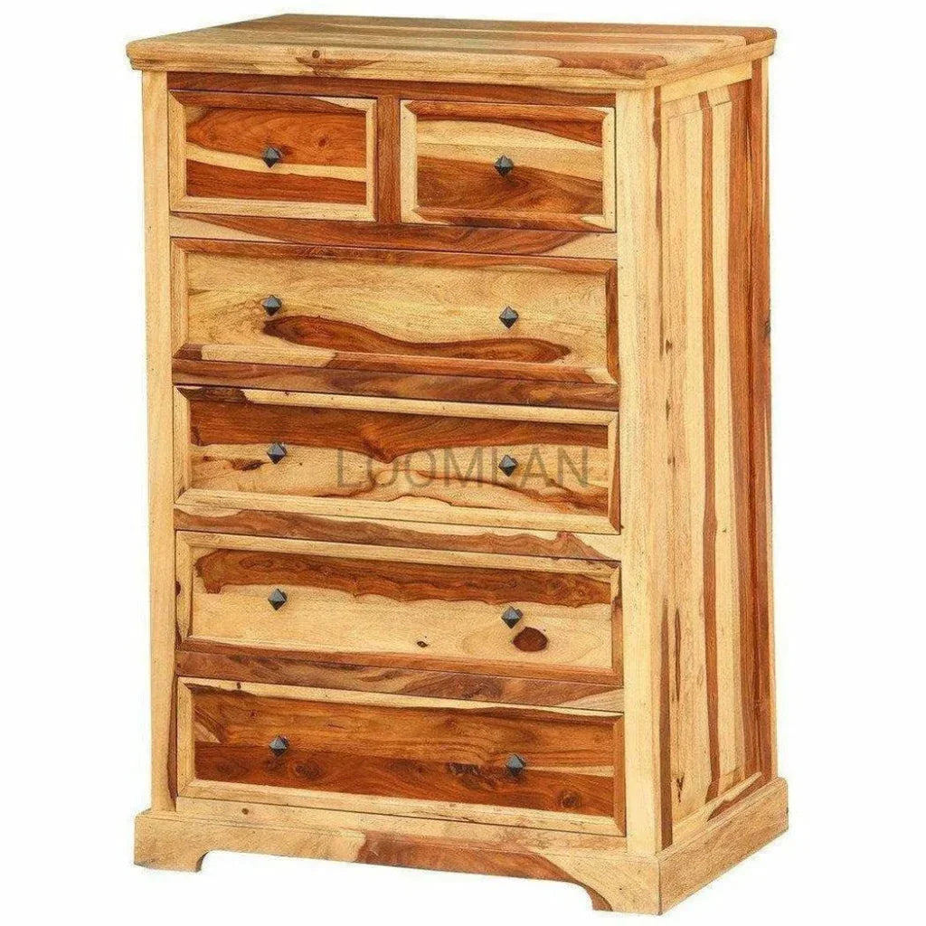 Two Tone Wood Bedroom Chest of 6 Drawers Samoa Fe - LOOMLAN - LOOMLAN - Chests