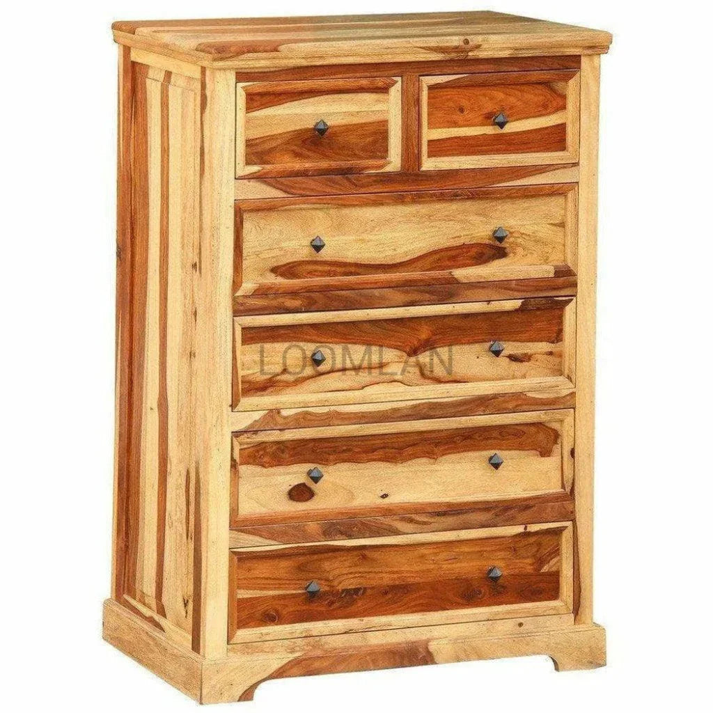 Two Tone Wood Bedroom Chest of 6 Drawers Samoa Fe - LOOMLAN - LOOMLAN - Chests