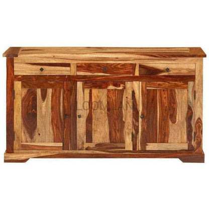 Rustic Sideboard Cabinet 3 Storage Drawers - LOOMLAN - LOOMLAN - Sideboards