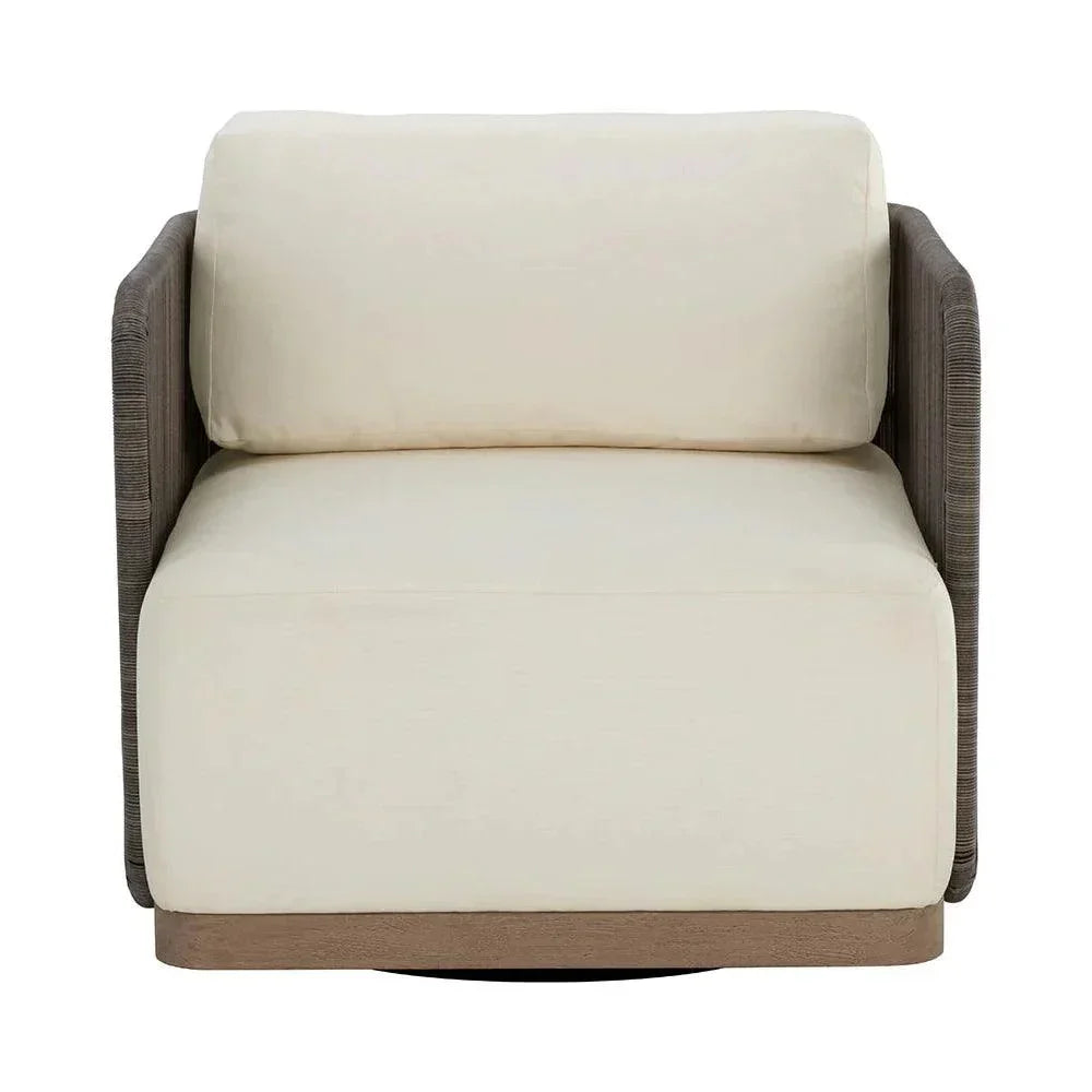 Ravenna Swivel Armchair Stinson Cream Outdoor Chair-Outdoor Lounge Chairs-SUNPAN-LOOMLAN