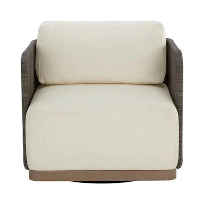 Ravenna Swivel Armchair Stinson Cream Outdoor Chair-Outdoor Lounge Chairs-SUNPAN-LOOMLAN