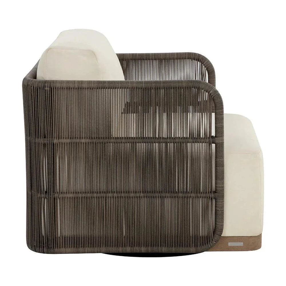 Ravenna Swivel Armchair Stinson Cream Outdoor Chair-Outdoor Lounge Chairs-SUNPAN-LOOMLAN