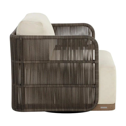 Ravenna Swivel Armchair Stinson Cream Outdoor Chair-Outdoor Lounge Chairs-SUNPAN-LOOMLAN