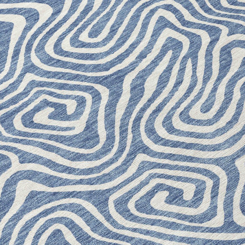 Raya Blue Washable Indoor-Outdoor Rug-Outdoor Rugs-LOOMLAN Rugs-LOOMLAN