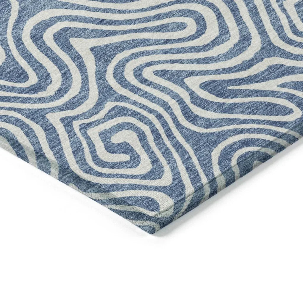 Raya Blue Washable Indoor-Outdoor Rug-Outdoor Rugs-LOOMLAN Rugs-LOOMLAN