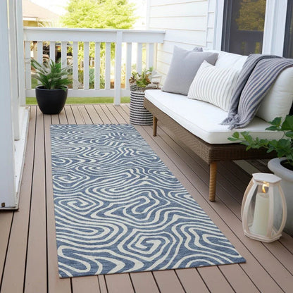 Raya Blue Washable Indoor-Outdoor Rug-Outdoor Rugs-LOOMLAN Rugs-LOOMLAN