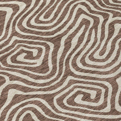 Raya Brown Washable Indoor-Outdoor Rug-Outdoor Rugs-LOOMLAN Rugs-LOOMLAN