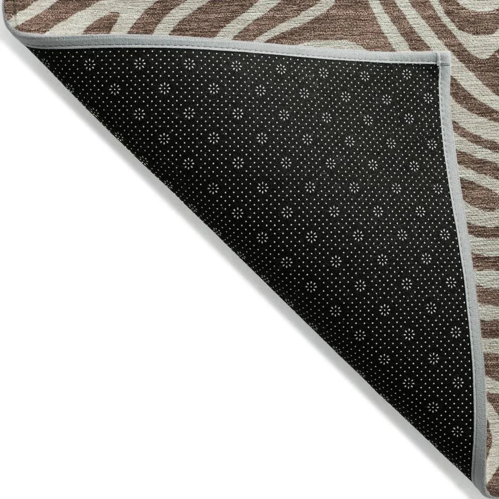 Raya Brown Washable Indoor-Outdoor Rug-Outdoor Rugs-LOOMLAN Rugs-LOOMLAN