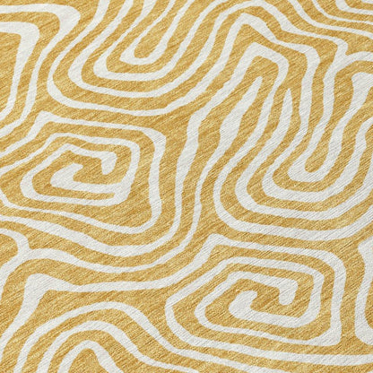 Raya Gold Washable Indoor-Outdoor Rug-Outdoor Rugs-LOOMLAN Rugs-LOOMLAN