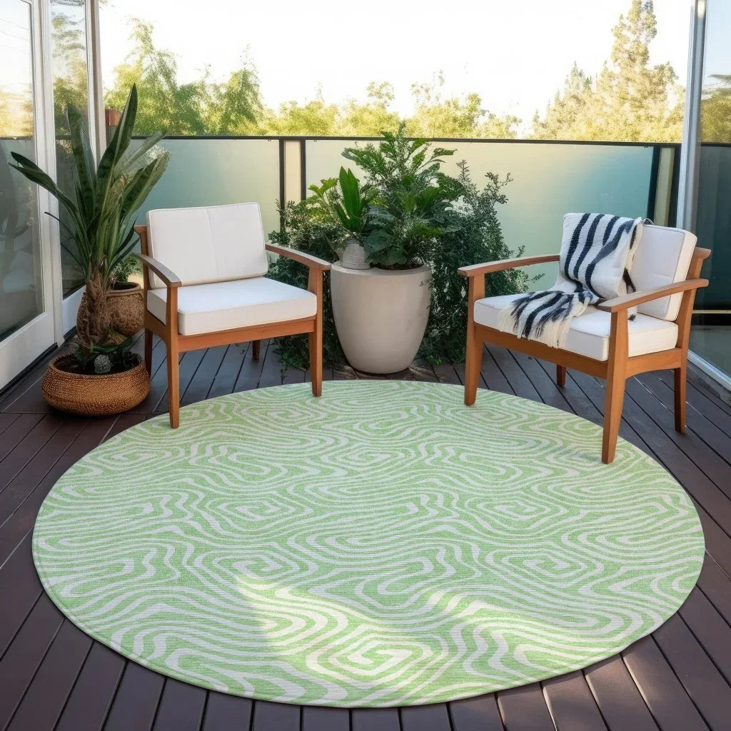 Raya Green Washable Indoor-Outdoor Rug-Outdoor Rugs-LOOMLAN Rugs-LOOMLAN