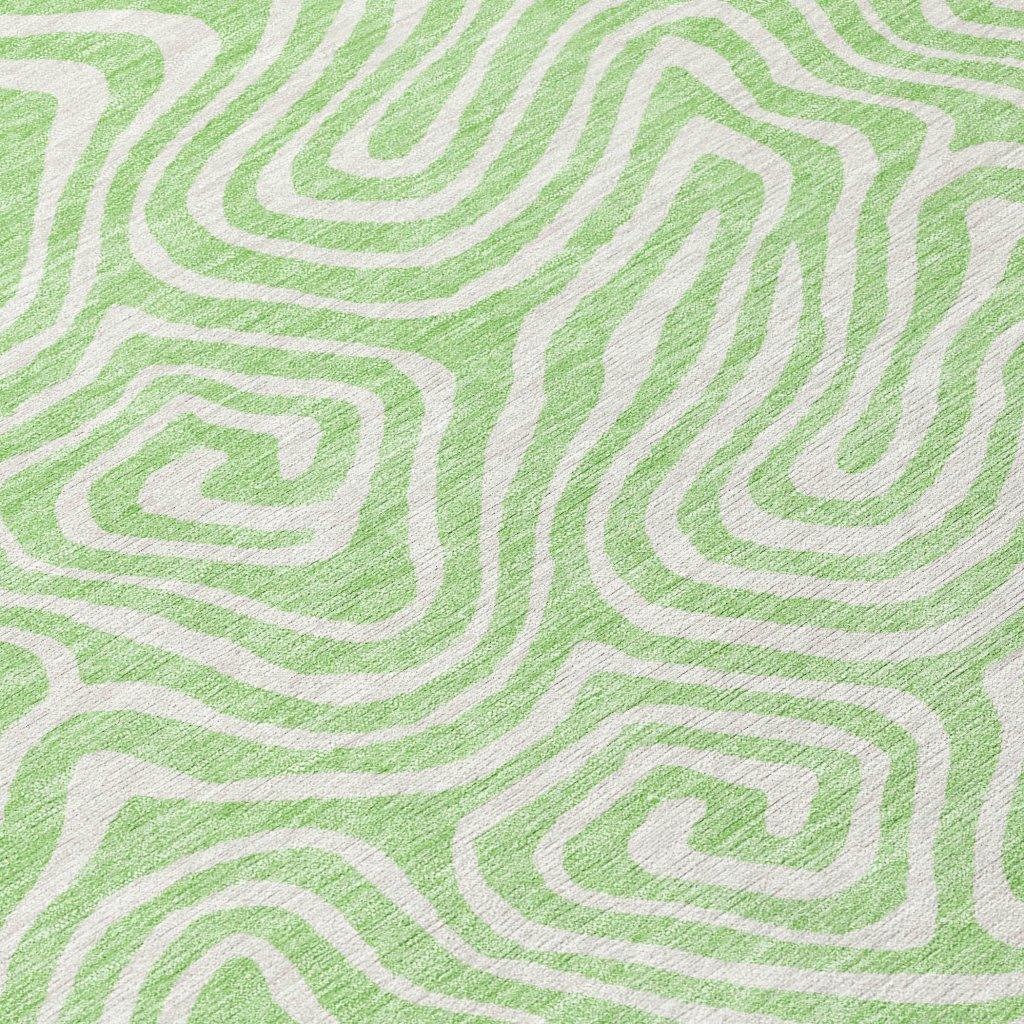 Raya Green Washable Indoor-Outdoor Rug-Outdoor Rugs-LOOMLAN Rugs-LOOMLAN