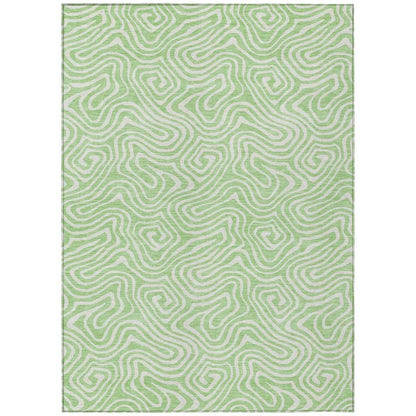 Raya Green Washable Indoor-Outdoor Rug-Outdoor Rugs-LOOMLAN Rugs-2'6" x 3'10"-LOOMLAN