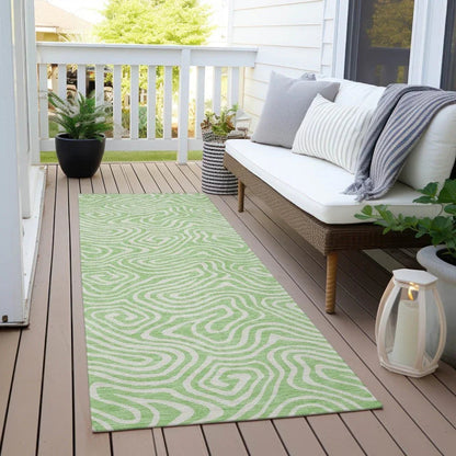 Raya Green Washable Indoor-Outdoor Rug-Outdoor Rugs-LOOMLAN Rugs-LOOMLAN