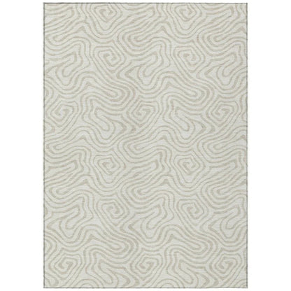 Raya Ivory Washable Indoor-Outdoor Rug-Outdoor Rugs-LOOMLAN Rugs-2'6" x 3'10"-LOOMLAN
