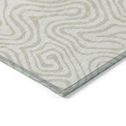Raya Ivory Washable Indoor-Outdoor Rug-Outdoor Rugs-LOOMLAN Rugs-LOOMLAN