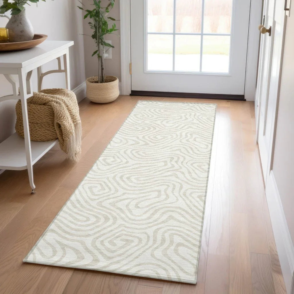 Raya Ivory Washable Indoor-Outdoor Rug-Outdoor Rugs-LOOMLAN Rugs-LOOMLAN