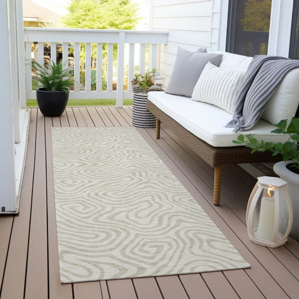 Raya Ivory Washable Indoor-Outdoor Rug-Outdoor Rugs-LOOMLAN Rugs-LOOMLAN