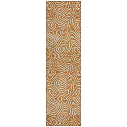 Raya Paprika Washable Indoor-Outdoor Rug-Outdoor Rugs-LOOMLAN Rugs-2'3" x 7'6"-LOOMLAN