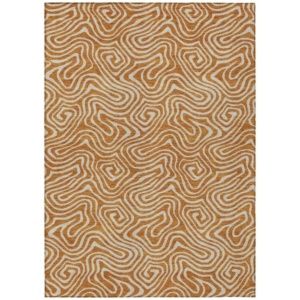 Raya Paprika Washable Indoor-Outdoor Rug-Outdoor Rugs-LOOMLAN Rugs-2'6" x 3'10"-LOOMLAN