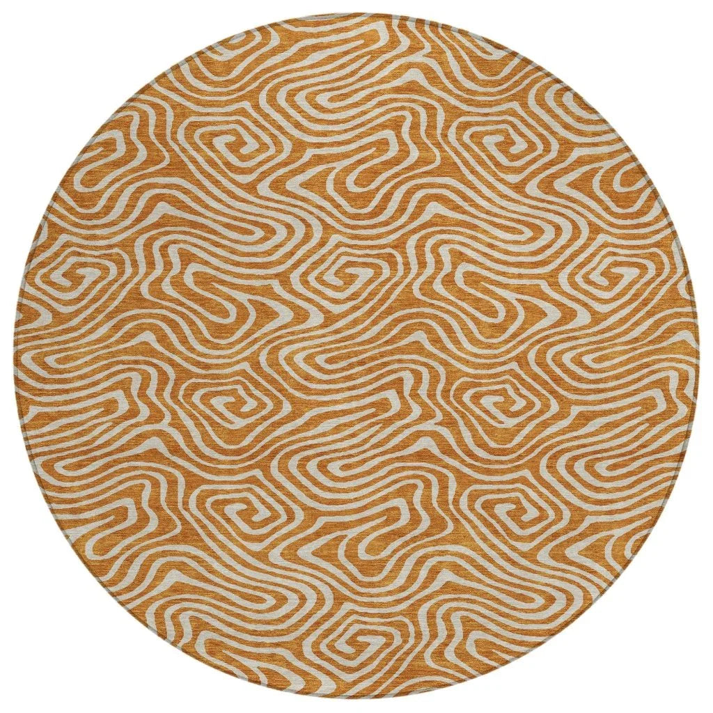 Raya Paprika Washable Indoor-Outdoor Rug-Outdoor Rugs-LOOMLAN Rugs-8' x 8'-LOOMLAN