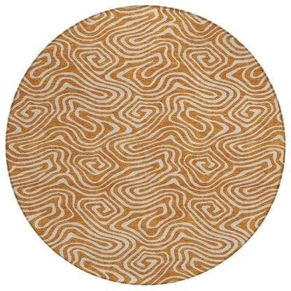 Raya Paprika Washable Indoor-Outdoor Rug-Outdoor Rugs-LOOMLAN Rugs-8' x 8'-LOOMLAN