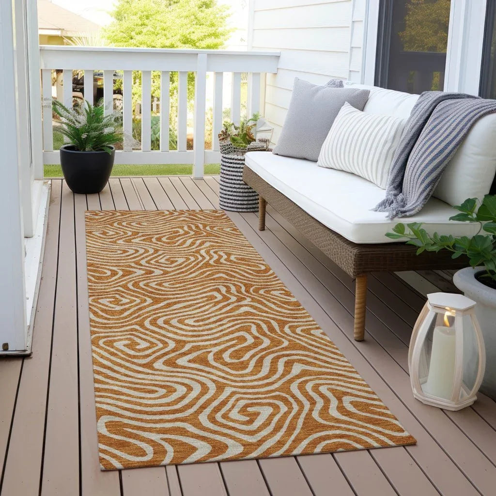 Raya Paprika Washable Indoor-Outdoor Rug-Outdoor Rugs-LOOMLAN Rugs-LOOMLAN