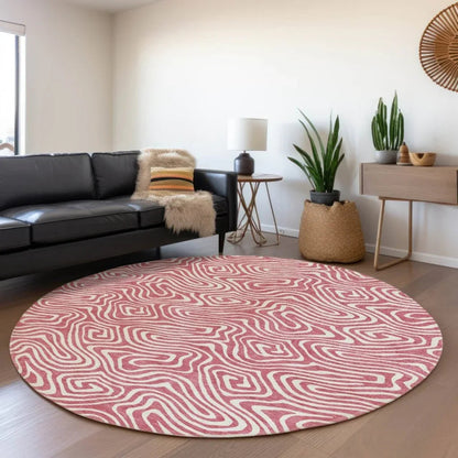 Raya Pink Washable Indoor-Outdoor Rug-Outdoor Rugs-LOOMLAN Rugs-LOOMLAN