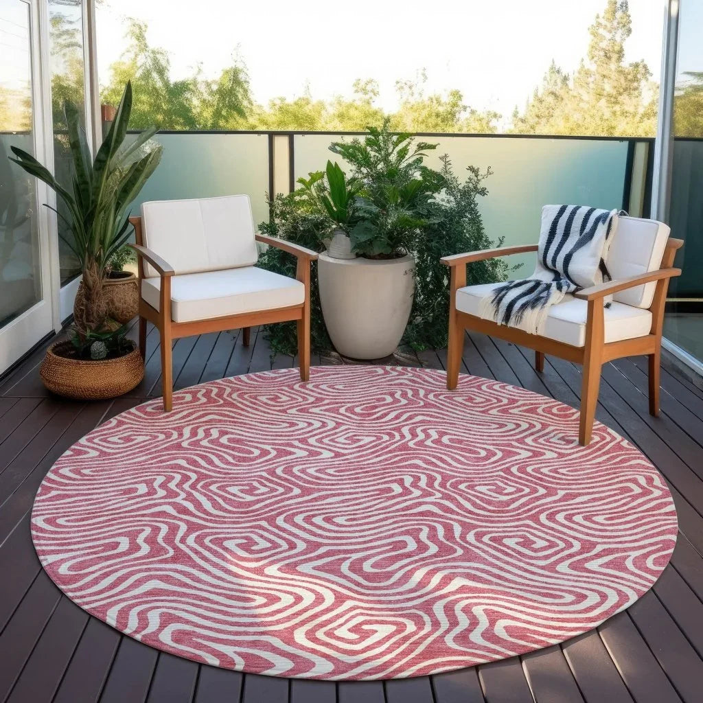 Raya Pink Washable Indoor-Outdoor Rug-Outdoor Rugs-LOOMLAN Rugs-LOOMLAN