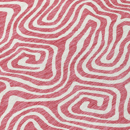Raya Pink Washable Indoor-Outdoor Rug-Outdoor Rugs-LOOMLAN Rugs-LOOMLAN