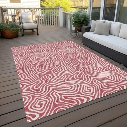 Raya Pink Washable Indoor-Outdoor Rug-Outdoor Rugs-LOOMLAN Rugs-LOOMLAN